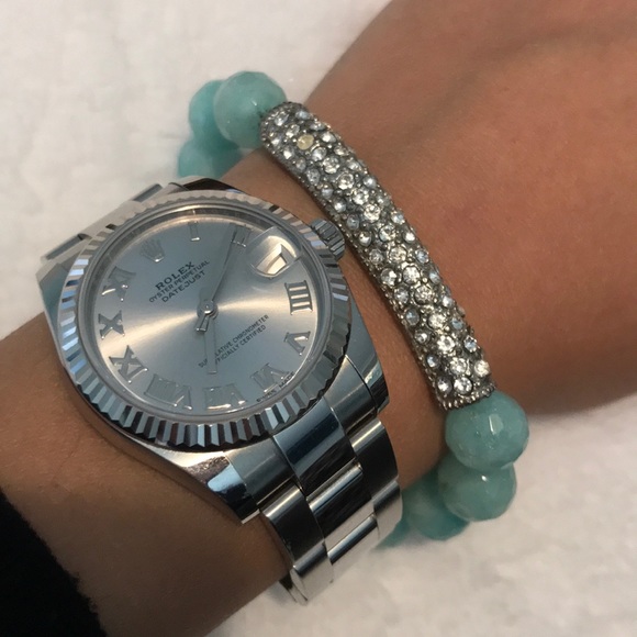 Blue Stone Bracelet Crystal center - Picture 1 of 2